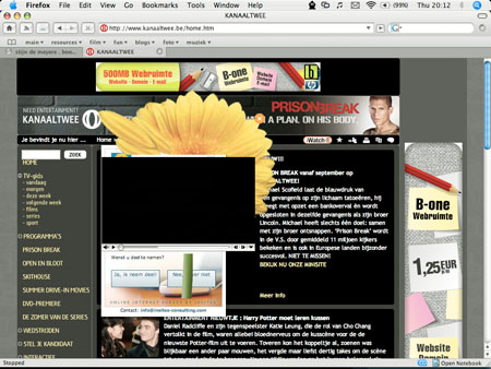 Screenshot website Kanaal Twee